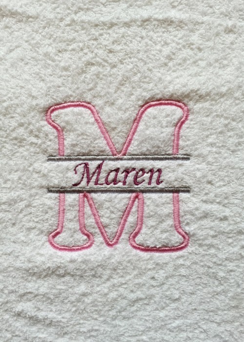 Håndkle - Barn - Alfabetmonogram - Rosa 1